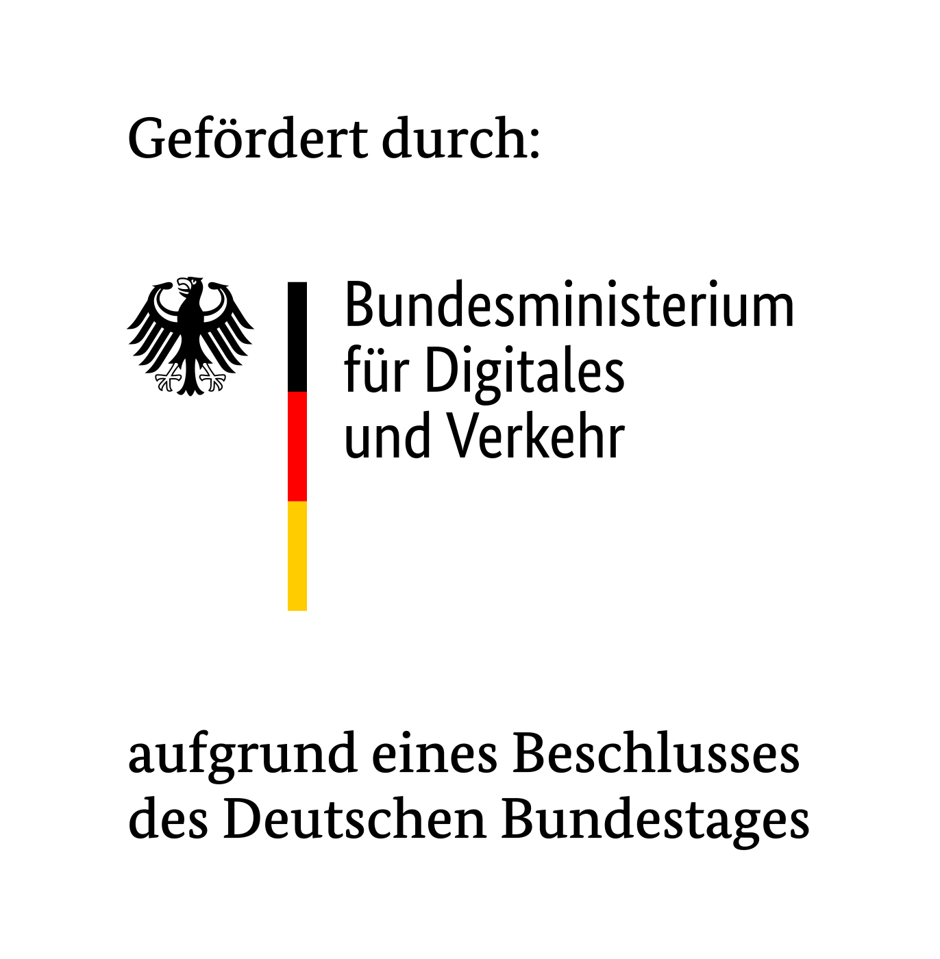 Logo BMVI Förderung durch Beschluss des Bundestag